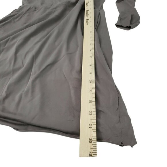 All Saints Dress Small‎ Gray Faux Wrap Tame Knee-length Long Sleeve V-Neck - Picture 11 of 12